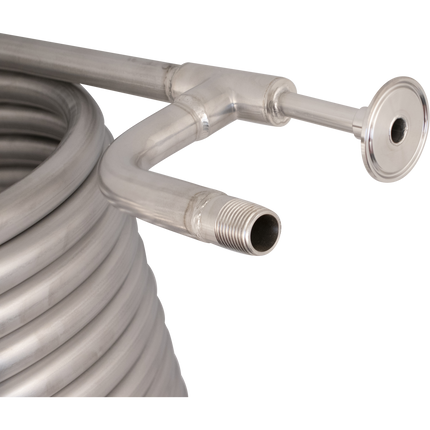 BrewBuilt Stainless Counterflow Wort Chiller - The Beast - 1.5 in. T.C. x 1/2 in. BSP