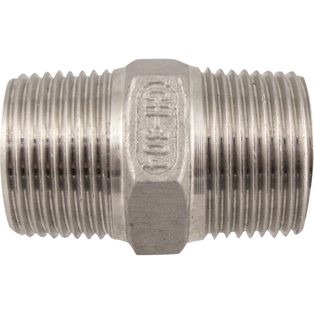 Stainless - 3/8 in. BSPT Hex Nipple