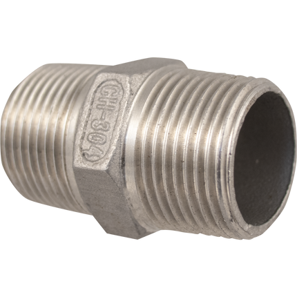 Stainless - 3/8 in. BSPT Hex Nipple