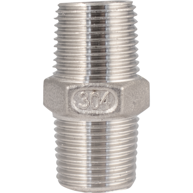 Stainless - 3/4 in. BSPT Hex Nipple