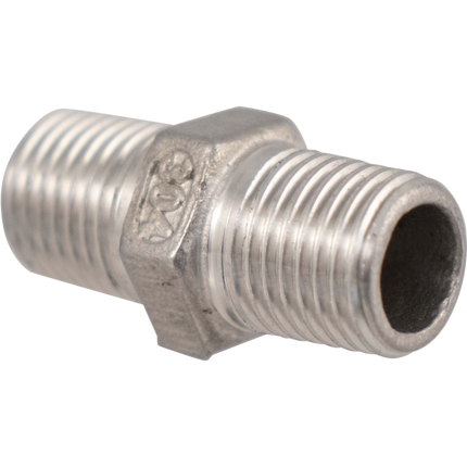 Stainless - 1/4 in. BSPT Hex Nipple