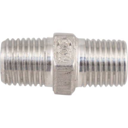 Stainless - 1/4 in. BSPT Hex Nipple