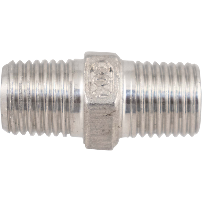 Stainless - 1/4 in. BSPT Hex Nipple