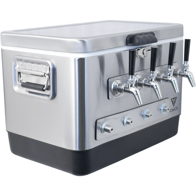 KOMOS Stainless 4 Tap Jockey Box - Front Entry