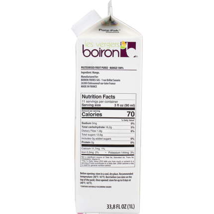 Boiron Fruit Puree - Mango - 1 L (33.8 oz)