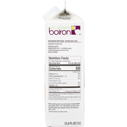 Boiron Fruit Puree - Passion Fruit - 1 L (33.8 oz)