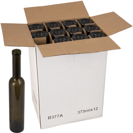 375mL Antique Green Bellissima Farro Glass Wine Bottles - Case of 12 - PLACEHOLDER