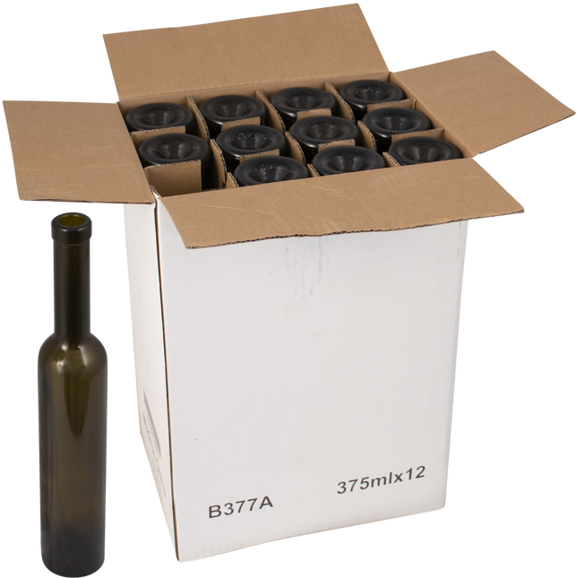 375mL Antique Green Bellissima Farro Glass Wine Bottles - Case of 12 - PLACEHOLDER