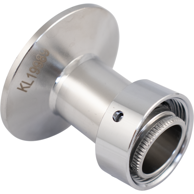 Stainless Sample Valve Shank - 1.5 in. T.C. x Faucet Shank - Intertap / NukaTap