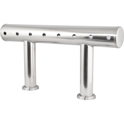 Komos Double T Bar Draft Tower - Brushed Stainless - 8 Tap