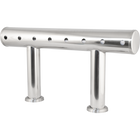 Komos Double T Bar Draft Tower - Brushed Stainless - 8 Tap