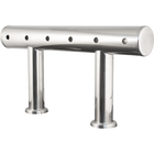 Komos Double T Bar Draft Tower - Brushed Stainless - 6 Tap