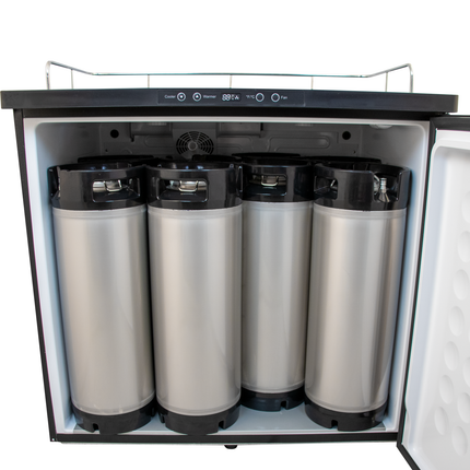 Komos Double-Wide Kegerator with Stainless Double T Bar Tower - 6 Tap