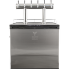 Komos Double-Wide Kegerator with Stainless Double T Bar Tower - 6 Tap