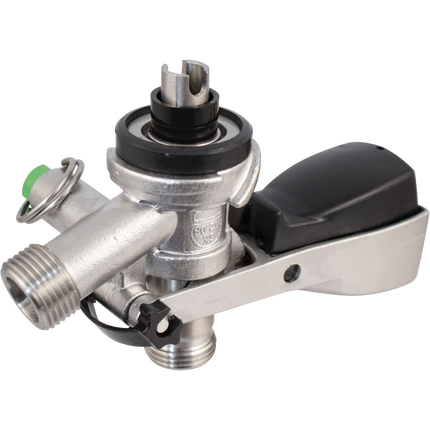 KOMOS Keg Coupler - S Style Sanke Coupler with PRV (Stainless) w/ Ball Lock Quick Disconnect (QD) Adapters