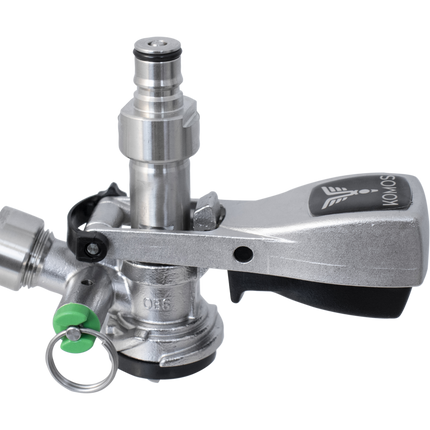 KOMOS Keg Coupler - S Style Sanke Coupler with PRV (Stainless) w/ Ball Lock Quick Disconnect (QD) Adapters