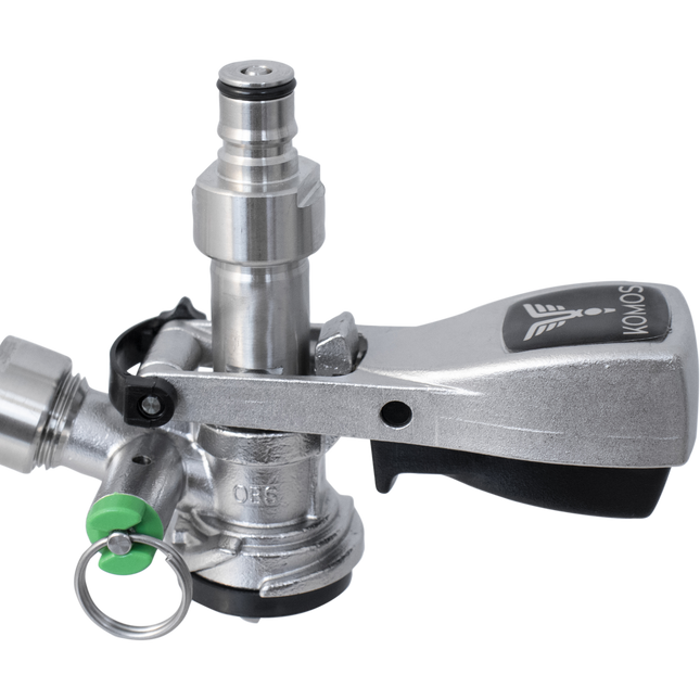 KOMOS Keg Coupler - S Style Sanke Coupler with PRV (Stainless) w/ Ball Lock Quick Disconnect (QD) Adapters