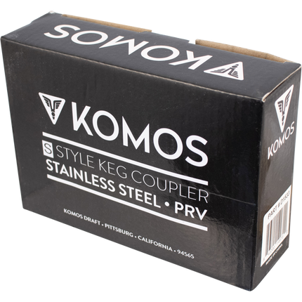 KOMOS Keg Coupler - S Style Sanke Coupler with PRV (Stainless) w/ 1/4 in. Barbs