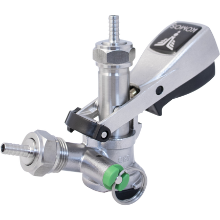 KOMOS Keg Coupler - S Style Sanke Coupler with PRV (Stainless) w/ 1/4 in. Barbs