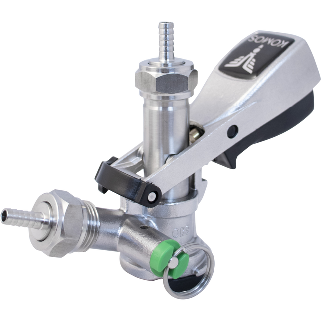 KOMOS Keg Coupler - S Style Sanke Coupler with PRV (Stainless) w/ 1/4 in. Barbs