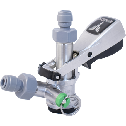 KOMOS Keg Coupler - S Style Sanke Coupler with PRV (Stainless) w/ 8mm Duotight Adapters