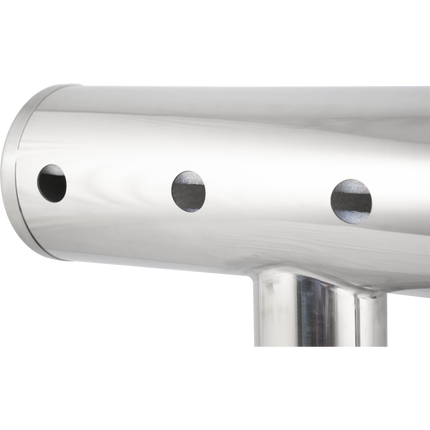 Komos Double T Bar Draft Tower - Brushed Stainless - 6 Tap