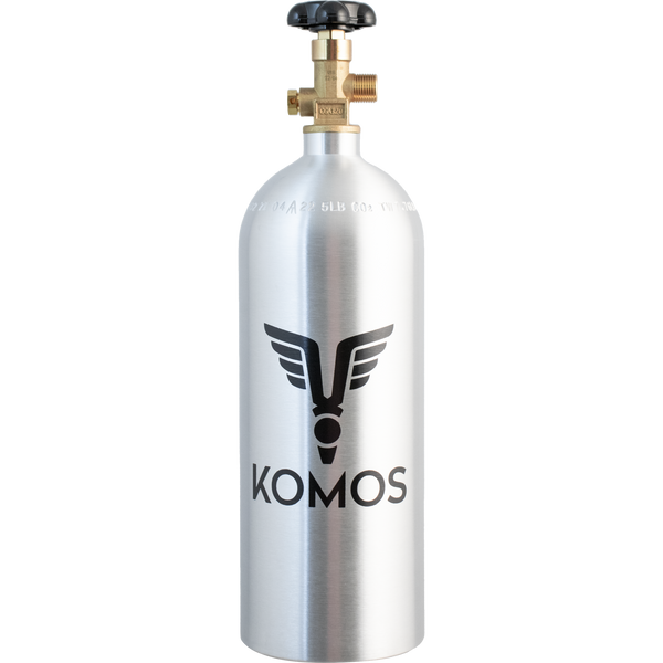 KOMOS® 5 lb CO2 Tank | Premium Aluminum | New | CGA320 Valve | US DOT Approved