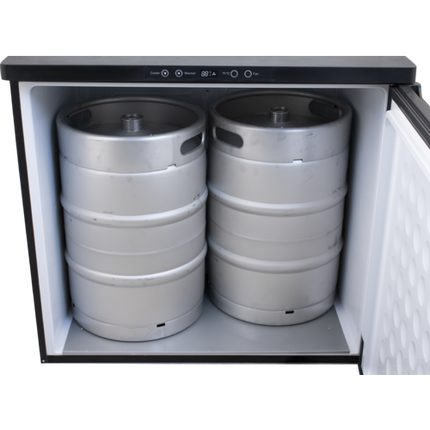 Komos Double-Wide Kegerator with Stainless Double T Bar Tower - 8 Tap