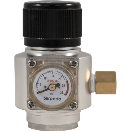 Torpedo Keg Mini CO2 Regulator w/ New Cartridge Inlet