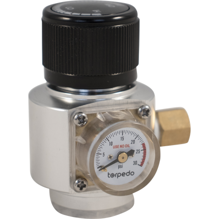 Torpedo Keg Mini CO2 Regulator w/ New Cartridge Inlet