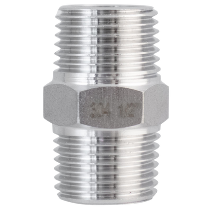 Stainless - 1/2 in. BSPT Hex Nipple