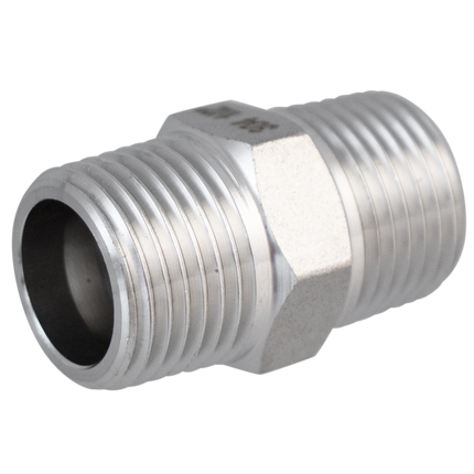 Stainless - 1/2 in. BSPT Hex Nipple