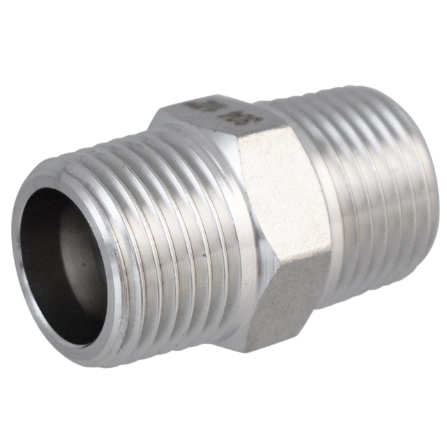Stainless - 1/2 in. BSPT Hex Nipple