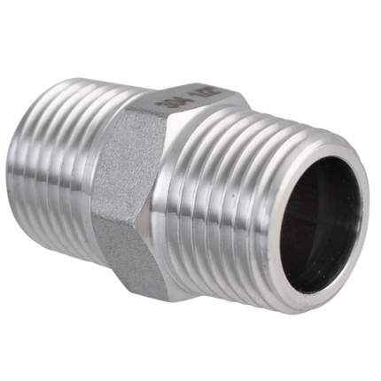 Stainless - 1/2 in. BSPT Hex Nipple