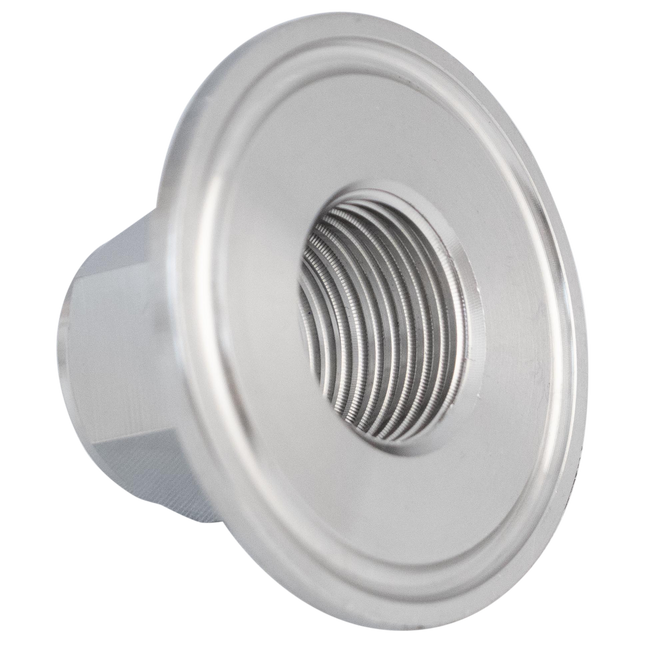 Stainless - 1.5 in. T.C. x 1/2 in. BSPT Female