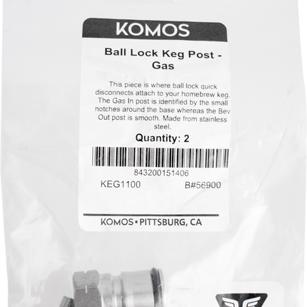 Komos - Ball Lock Keg Post - Body Connect - Gas In- Pack of 2