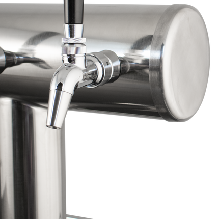 Komos Double-Wide Kegerator with Stainless Double T Bar Tower - 6 Tap