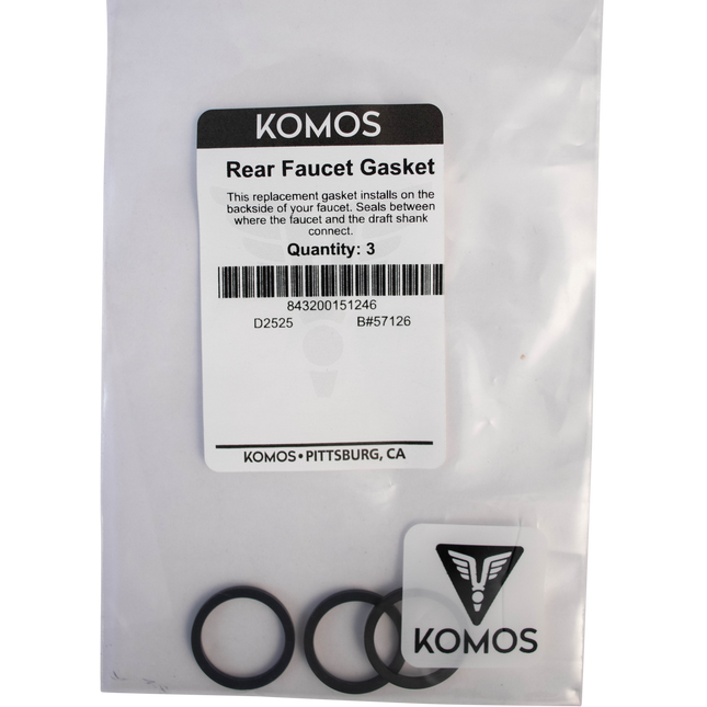 Komos - Rear Faucet Gasket - Pack of 3