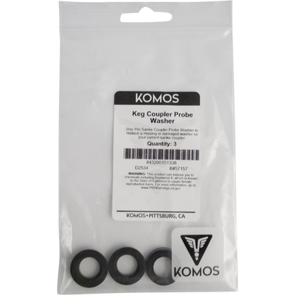 Komos - Sanke Tap Keg Coupler Probe Washer - Pack of 3