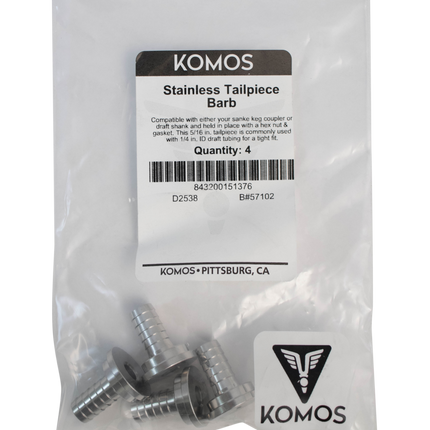 Komos - Stainless 5/16 in. Tailpiece - Pack of 4