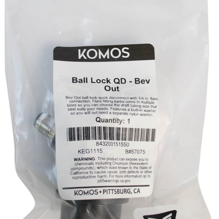 Komos - Ball Lock Quick Disconnect (QD) - Bev Out (BLACK) - CM Becker - Flare