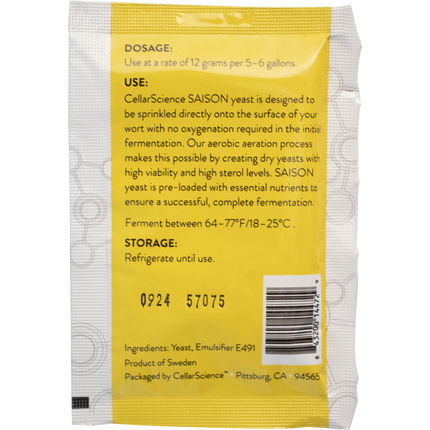 CellarScience - Dry Yeast - SAISON Ale - PLACEHOLDER