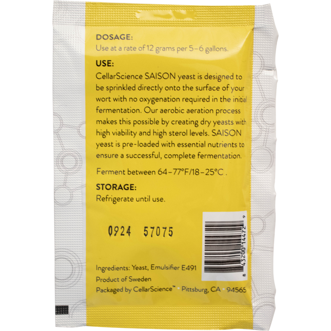 CellarScience - Dry Yeast - SAISON Ale - PLACEHOLDER