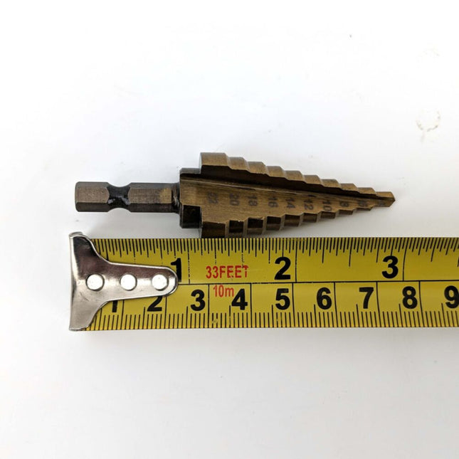 Self-Starting HSS Step/Stepped Drill Bit 4-22mm - Titanium Nitride Coated