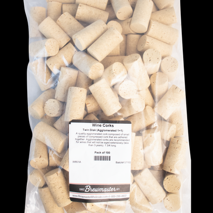 Wine Corks | 1.75 | 24x44 | Molinas Premium Twin Disc (1+1) | Agglomerated with Solid Ends - PLACEHOLDER