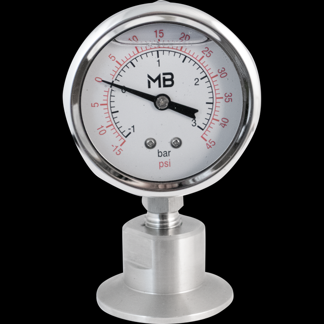 MB - Replacement Part - Pressure/Vacuum Gauge 1.5" T.C. (Oil Filled)