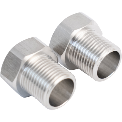 Komos - Stainless - 1/2 in. Male BSP x Female Beer Thread (5/8 in. BSP) Adapter - 2 Pack