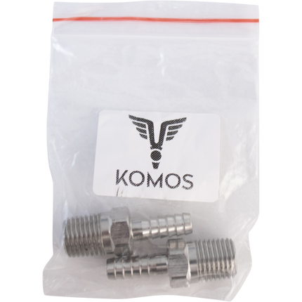 Komos - 1/4 in. NPT x 1/4 in. Barb - 2 Pack