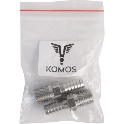 Komos - 1/4 in. NPT x 5/16 in. Barb - 2 Pack