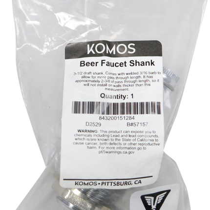 Komos - Beer Faucet Shank - 3-1/2 in. with Nipple